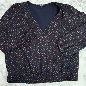 Madewell Small Lyric Wrap Top Sugar Dot